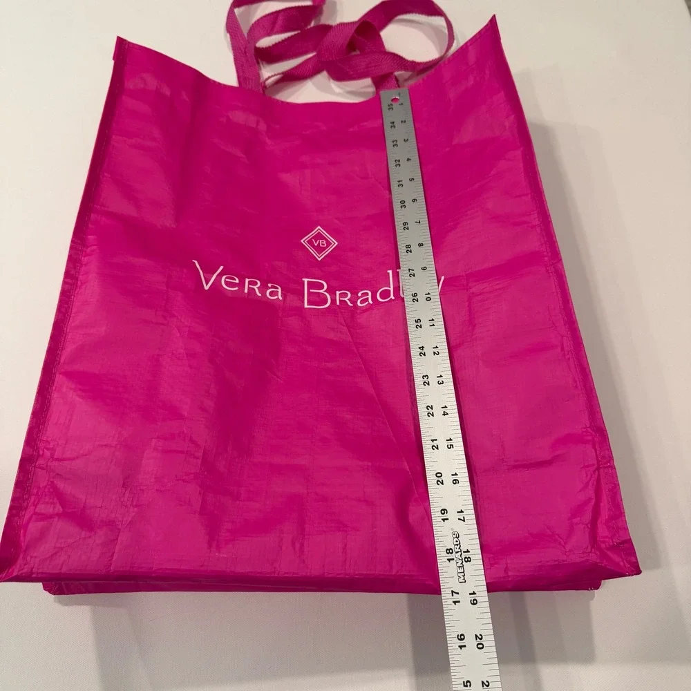 Vera Bradley Reusable Shopping Tote Bag Hot Pink Logo Eco Friendly Large